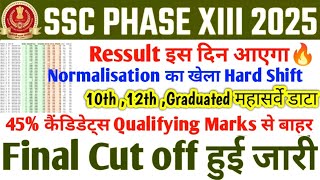 SSC PHASE 13 RESULT UPDATE 🔥 SSC PHASE 13 CUT OFF 2025 || SSC PHASE 13 👉10TH 12TH GRADUATED LEVEL