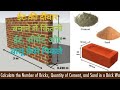 How to calculate cement & sand for brick work wall / Brick quantity calculation for house
