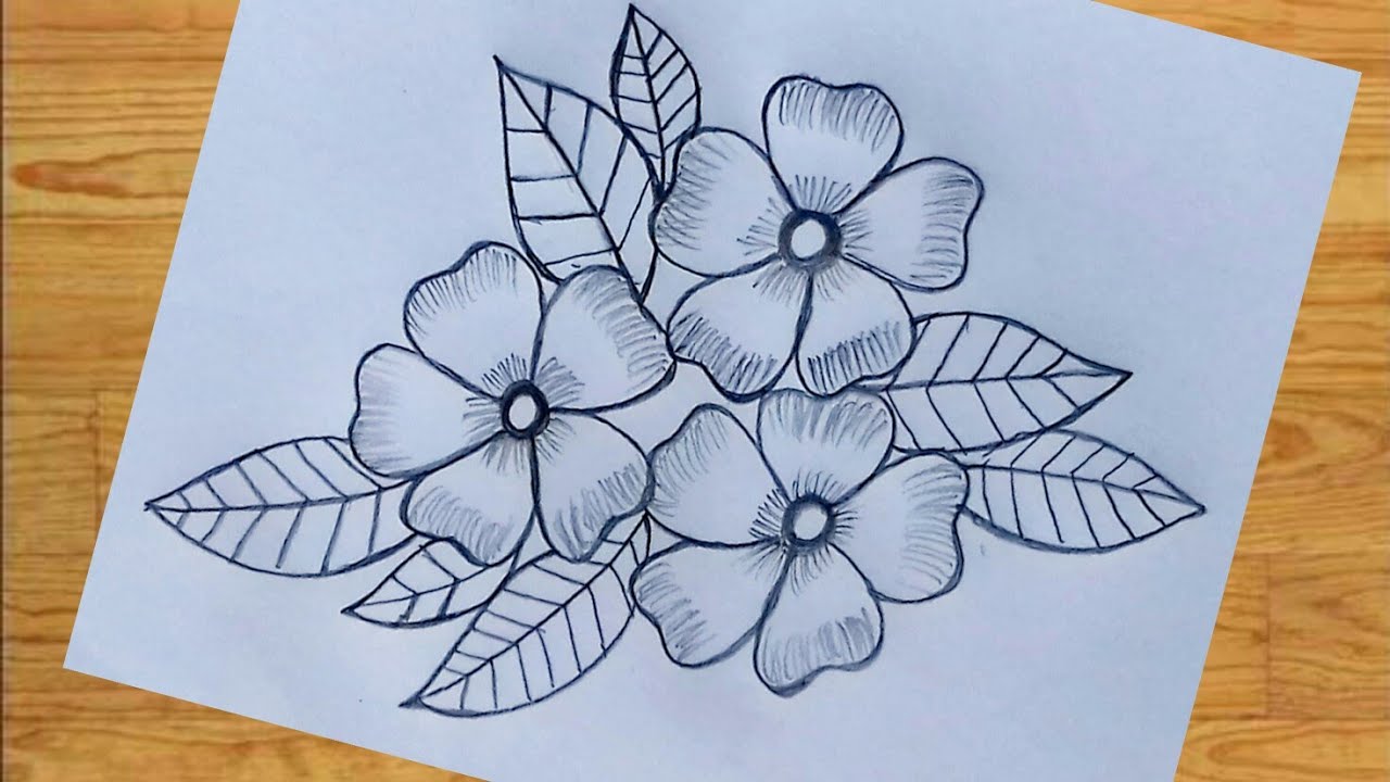 Flower design drawing with pencil YouTube