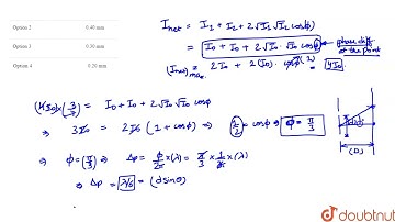 In a YDSE experiment, d = 1mm, lambda= 6000Å and D= 1m. The minimum distance between two points ...