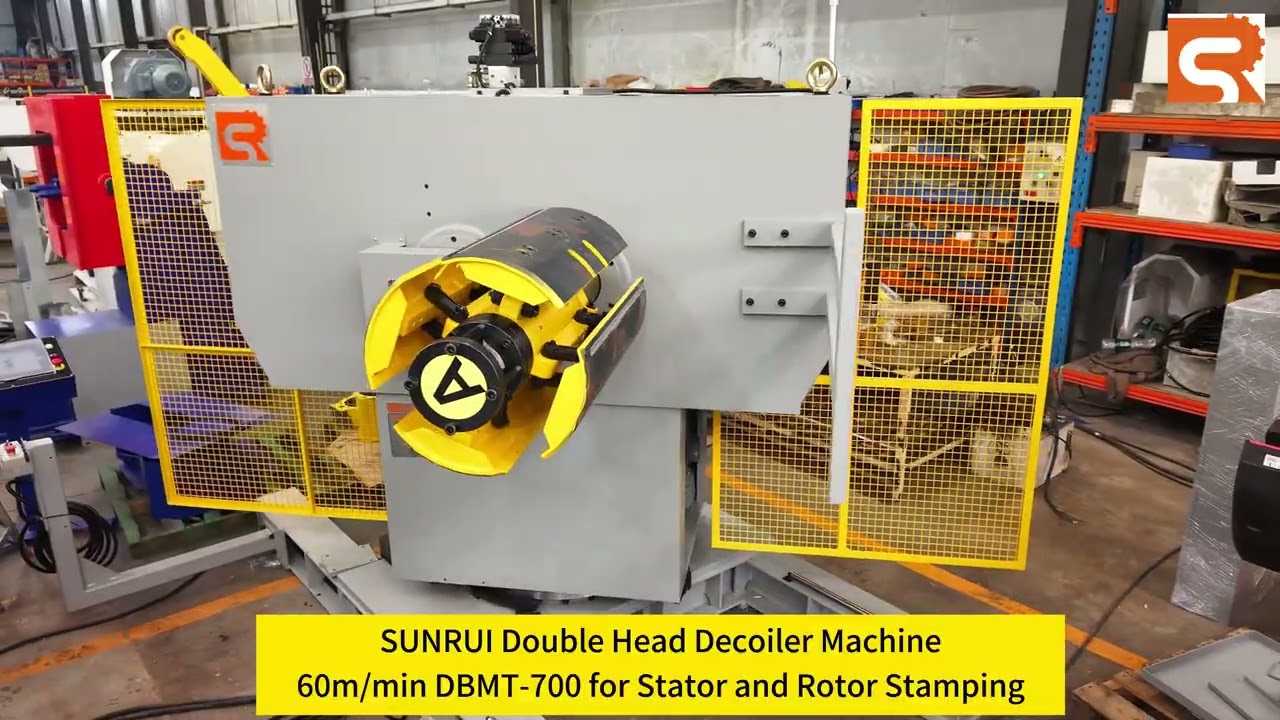 SUNRUI DBMT-700 Double Head Decoiler:60m/min for Stator Rotor Stamping | Motor Core Production