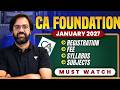 CA Foundation Jan'27 Complete Details | Registration Date, Fees, Syllabus, Subjects| CA Rakesh Kalra