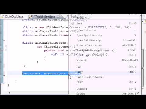 Intermediate Java Tutorial   25   Finishing the Oval Slider Program