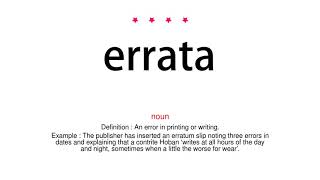How to pronounce errata - Vocab Today