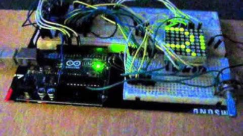 Arduino 8x8 LED Matrix Scrolling Alphabet