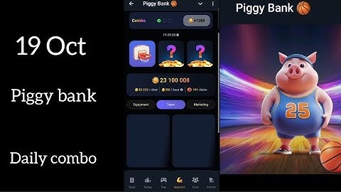 piggy bank daily combo card new update 19 Oct airdrop listing date announced earning money