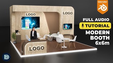 Modern Exhibition Booth 6x6m in Blender - 3D Modelling Process