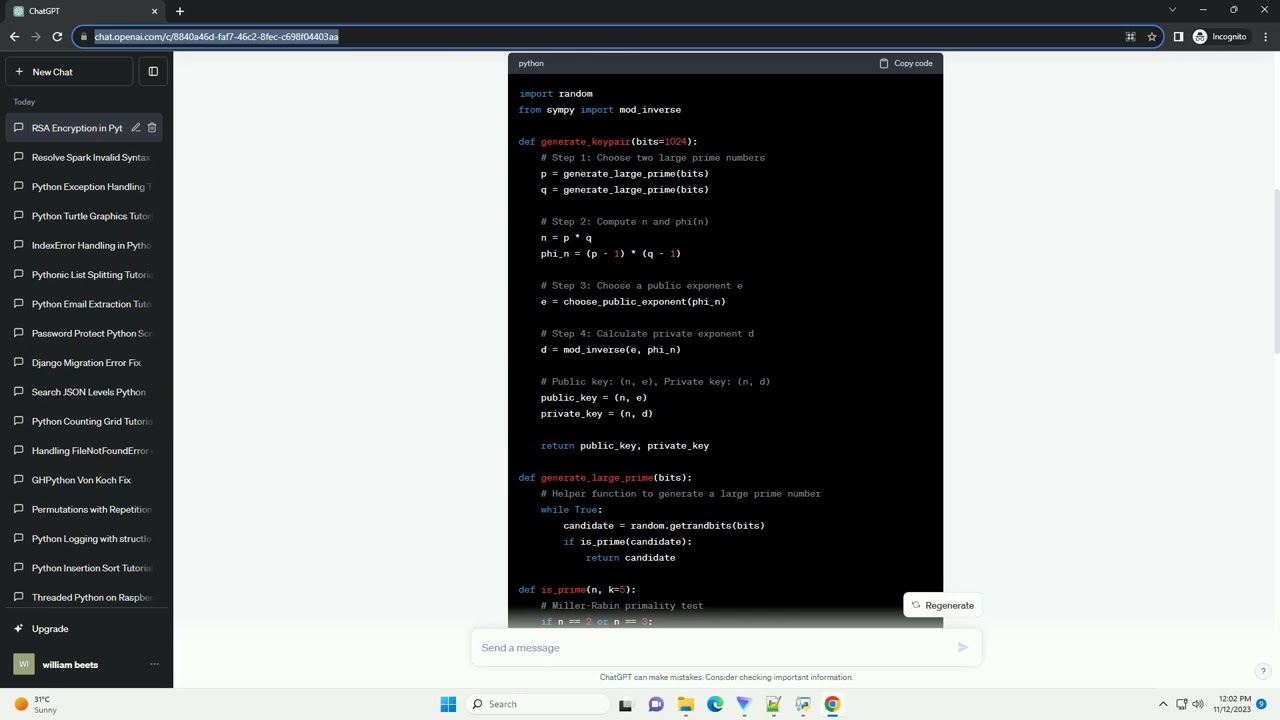 RSA Cryptography in Python