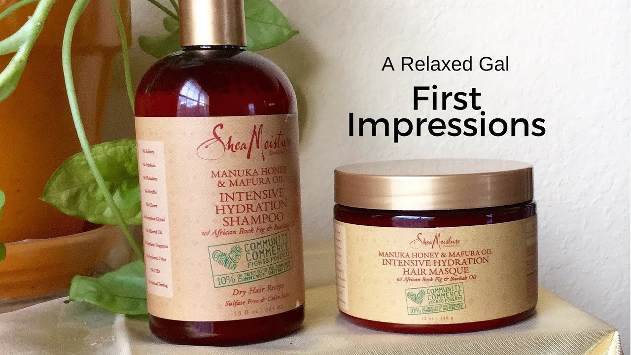 First Impresions: SheaMoisture Manuka Honey & Mafura Oil Intensive  Hydration Shampoo & Masque - YouTube