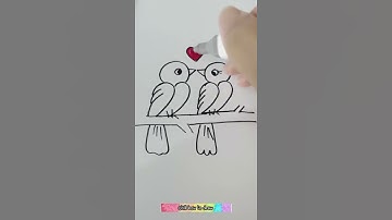 2 2 2 2 =  2 birds, How to draw simple bird #drawing #draw I Chill how to draw