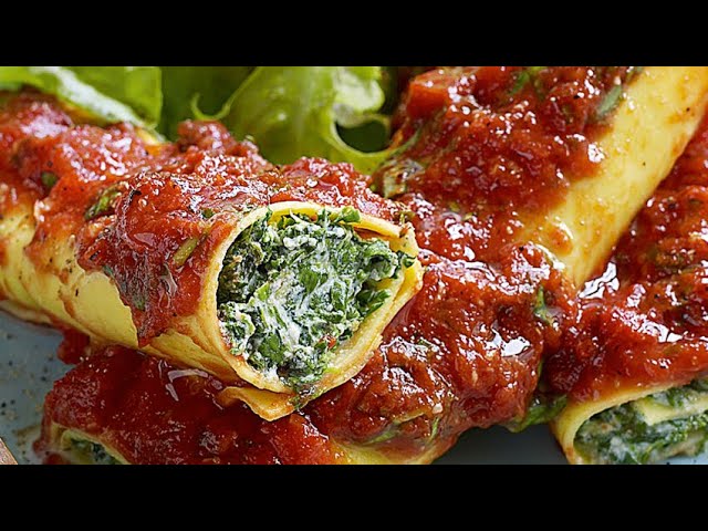 Baked Cannelloni With Spinach And