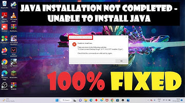 Java installation not completed - unable to install java (fixed)
