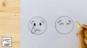 How to Draw the Crying Emoji - Loudly crying emoji smiley face