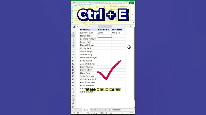 how to auto populate cells with data in Microsoft Excel using keyboard shortcuts. flash fill feature