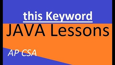 AP CSA Unit 5 this Keyword