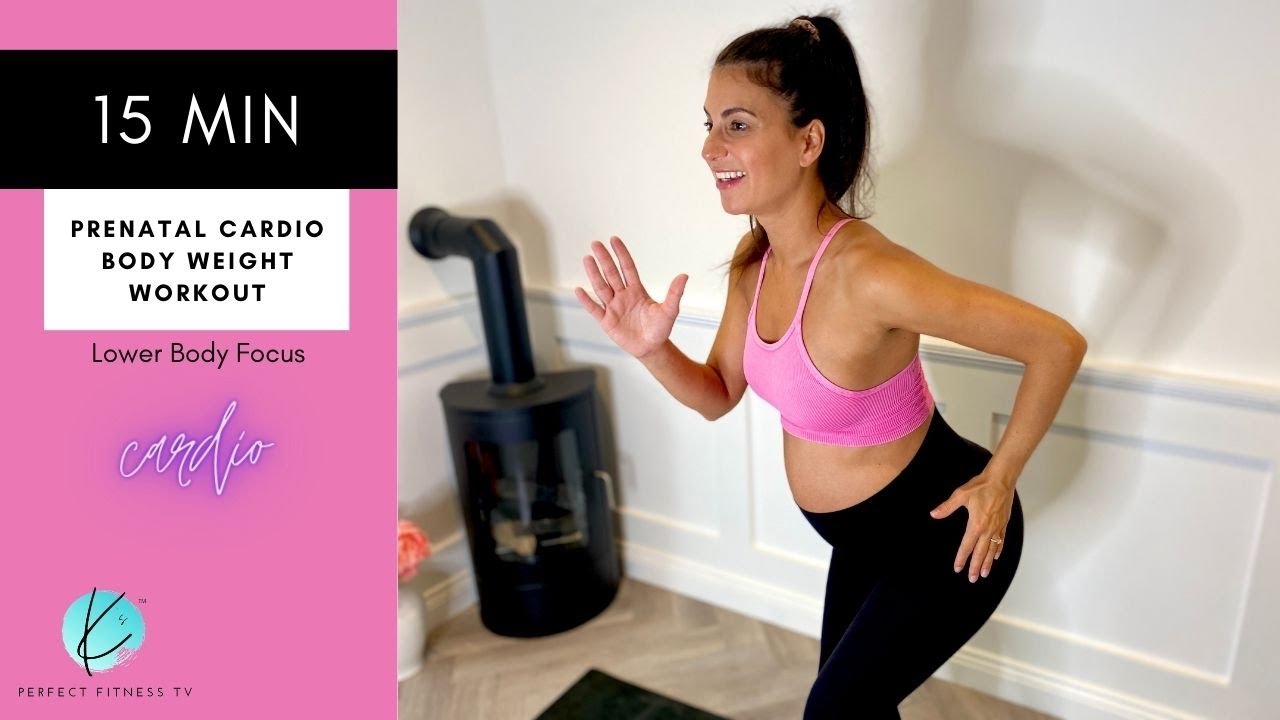 15 Minute Full Body Body Weight Prenatal CARDIO Workout - Lower Body Focus