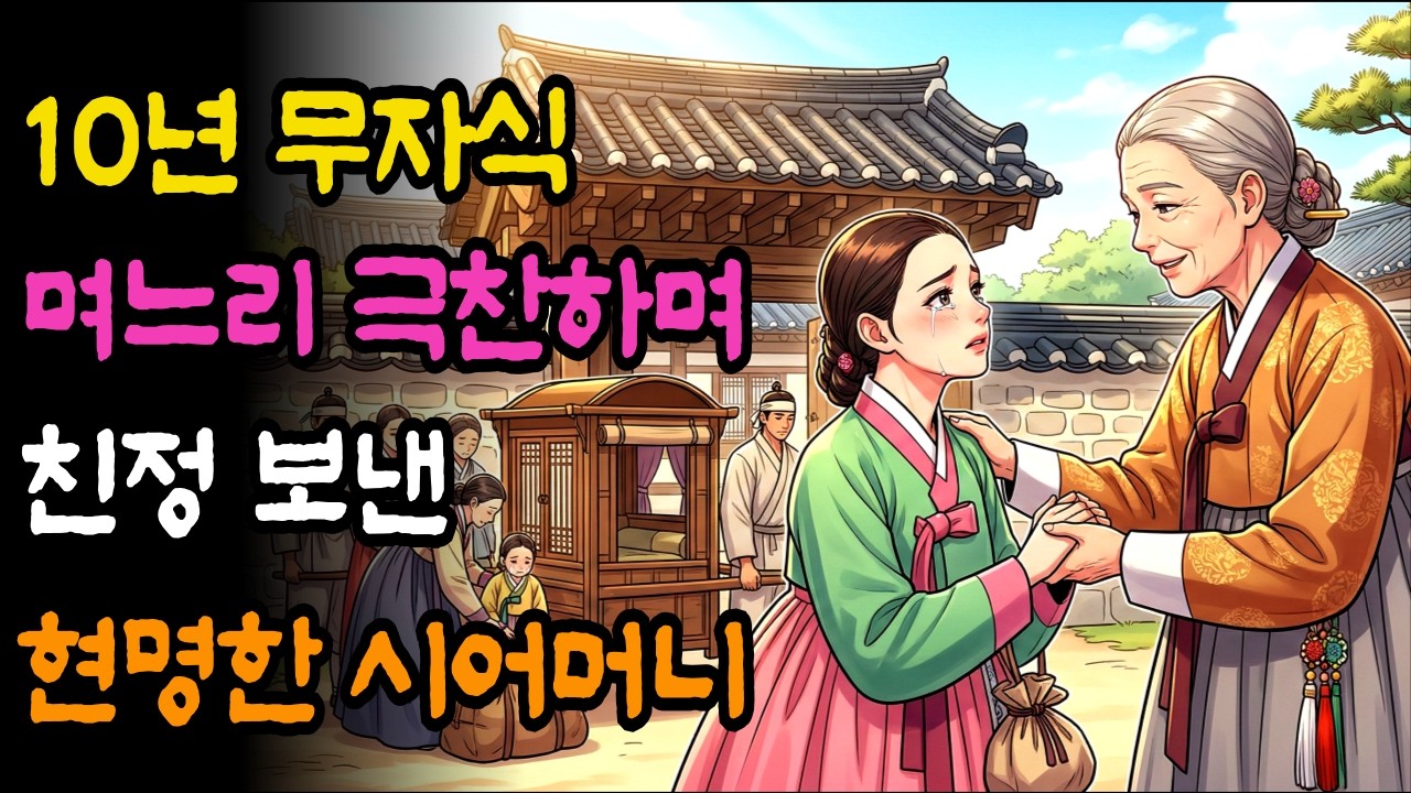 10년 넘게 아기 못 낳은 며느리를 극찬하며 꽃가마 태워 보낸 현명한 시어머니 | 야담, 설화, 민담, 전설, 옛날이야기, 수면동화, 전래동화