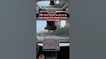 FSD 13.2.9 moves to mid Ln to pass slowe SUV. Grand Central Terminal Test #teslafsd #fsdbeta #fsd