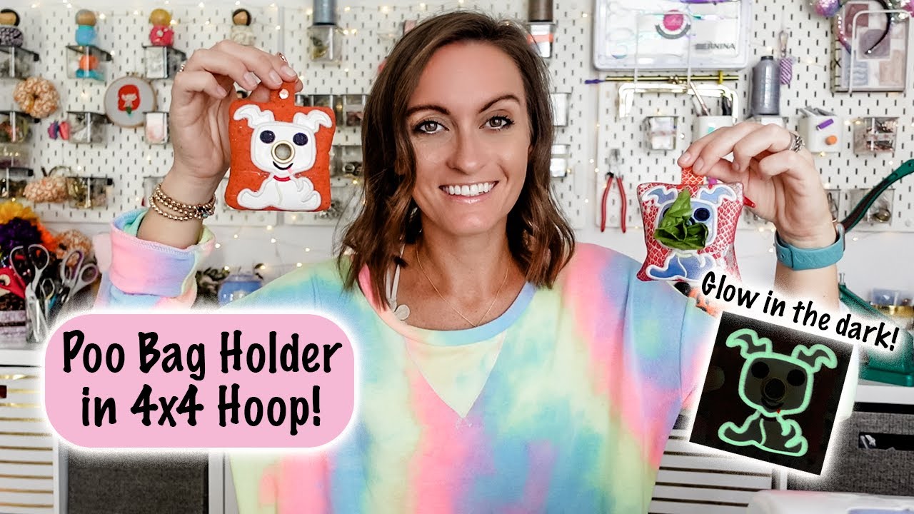 Poo Bag Holder For 4 x 4 Embroidery Hoop from Off With Their Threads