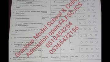 Class 12 business statistics paper mcqs and subjective 2024#fbise #mustwatch #viral #class12 #icom