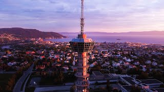 Good morning Trondheim from the air | Tyholt Tower | 4k Drone