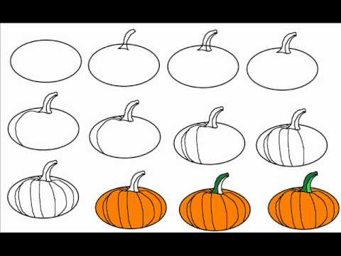 How To Draw A Pumpkin - Art by Dea: KIDS! How to Draw a Slightly