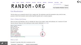 RANDOM ORG   List Randomizer