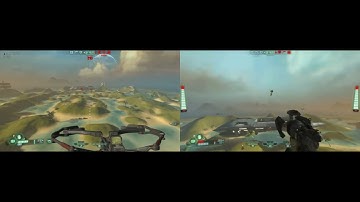 Tribes Ascend - Split-screen sync of gred and wrightrj showing on screen positioning 230 to 60 ping