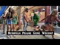 Bushman Prank scares girl to the Ground and gets Kicked! 😆