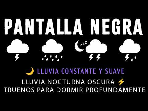 Lluvia Nocturna Oscura ⚡ Truenos para Dormir Profundamente