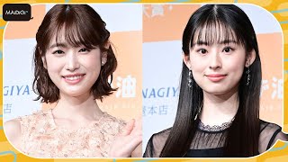 高橋ひかる、ノースリーブですらり腕出し　井本彩花は透け感ワンピで美肌チラリ　「第6回黒髪大賞」に出席