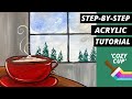 EP42- 'Cozy Cup' - Easy acrylic hot cocoa painting tutorial