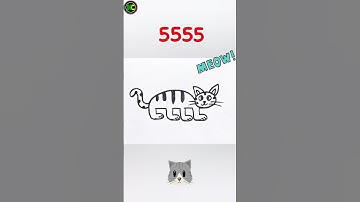 How to Draw a Cute Cat Using Number 5555 🐱 | Easy Drawing #drawingtutorial