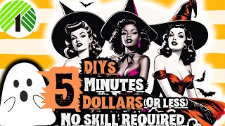 5 MUST SEE Dollar tree Halloween DIYs! Under $5, and 5 minutes -NO SKILL REQUIRED