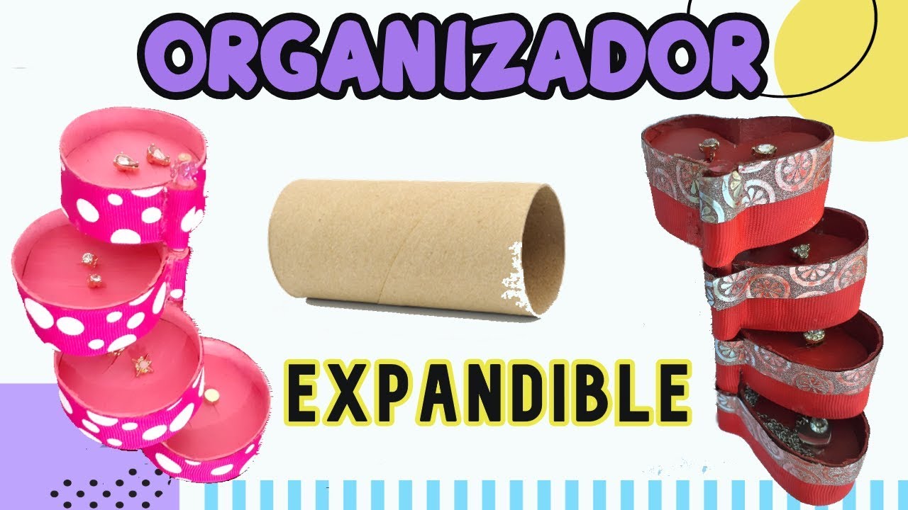 ORGANIZADOR de ARETES con TUBO DE PAPEL HIGIENICO** FACIL !!!
