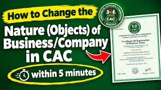 How to Change the Nature (Objects) of Business/Company in CAC in 2026 | Step-by-Step Guide