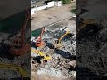 Doosan excavator, Caterpillar and Komutsu Excavator Destroy Old Building #fypシ #shortvideo #viral