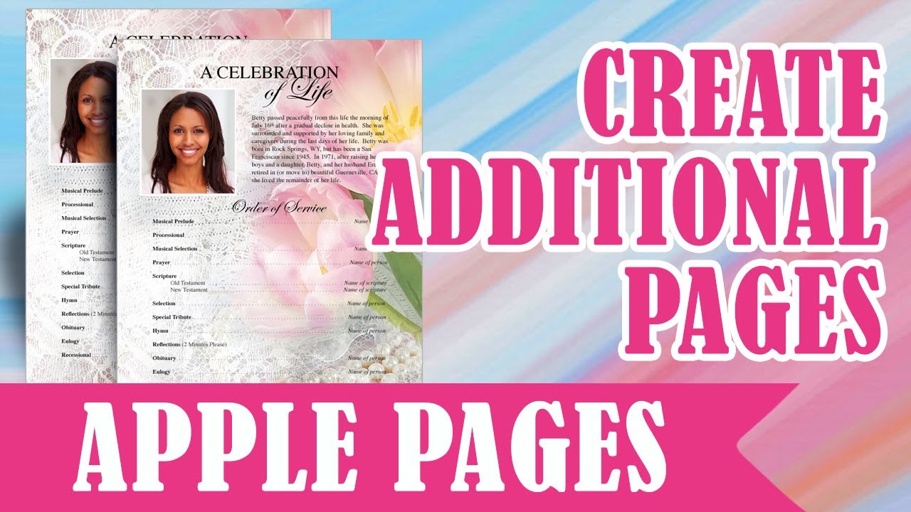 Create A Collage Page Using Mac Pages Funeral Program Template Youtube