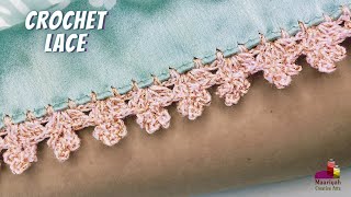 How To Make Beautiful Crochet Lace Quickly | Qureshia Design for Borders - 370