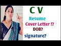 CV- Cover Letter!