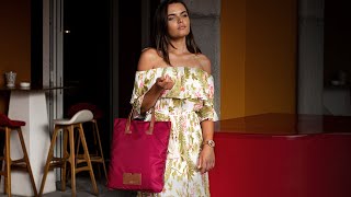 Nylon Leather Tote Bag