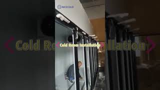 the installation of glass door walk in cooler for liquor store/gas station the installation of glass door walk in cooler for liquor store/gas station
