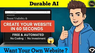 Build a Free Website in 60 Seconds with Durable AI (No Code, No Designing )Hindi Tutorial