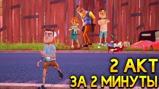 ПРИВЕТ СОСЕД как пройти 2 АКТ за 2 МИНУТЫ ПЕРЕПРЫГНУЛ ЗАБОР баг! - Hello Neighbor