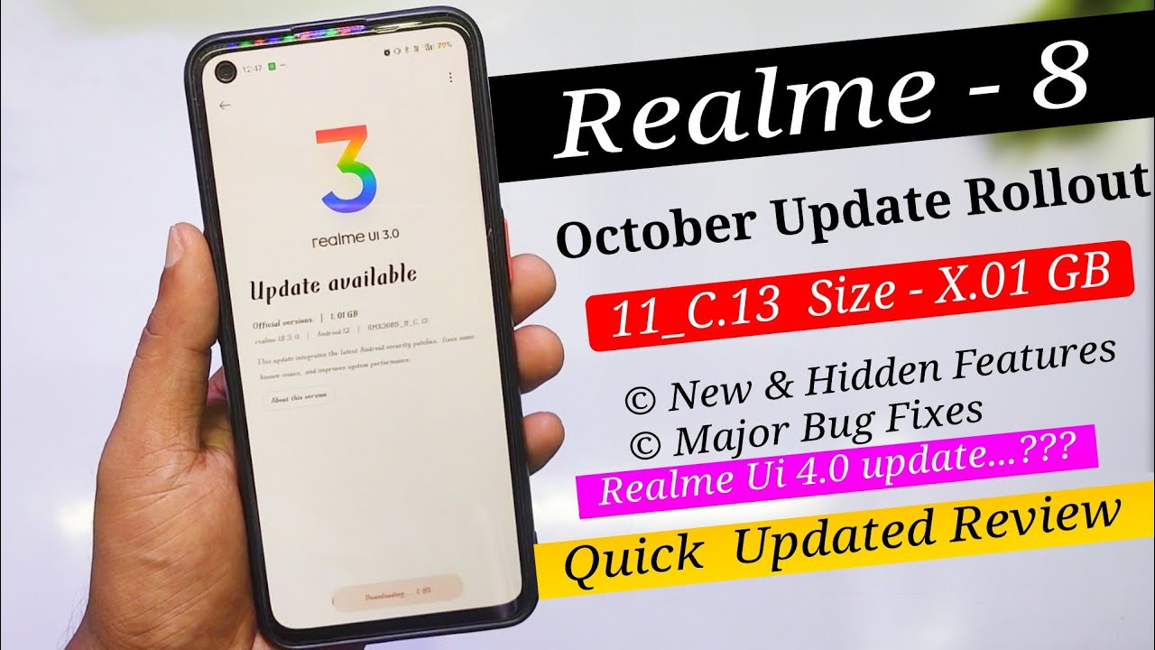 Realme 8 C.13 October Update | New Features Bug Fixes 🔥 | Realme 8 RealmeUi 3.0 C.13 Stable Update