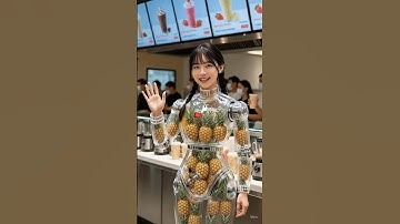 Delicious pineapple Milkshake 🍍🍍Dispenser Robot #futuristic #humanoid #AI #robot #shorts #science