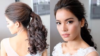 Simple And Beautiful Ponytail Hairstyles For Long Hair ทรงผมเจ้าสาวแบบหางม้าทำง่ายๆ โดยครูหญิง ภัครา