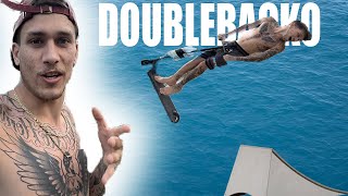 ŠÍLENEJ DOUBLEBACKFLIP Z KICKERU DO VODY!!😍👀