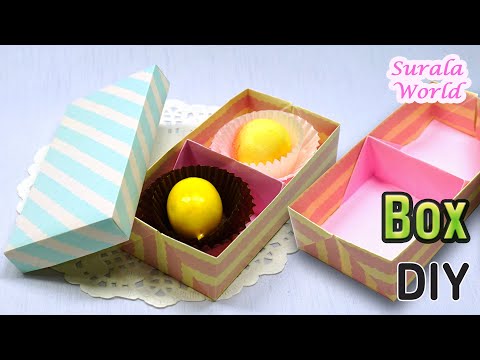 Chocolate Box DIY, 2 Sections Gift Box Origami : Box, Divider, Lid