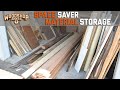 Small garage workshop space saving material storage
